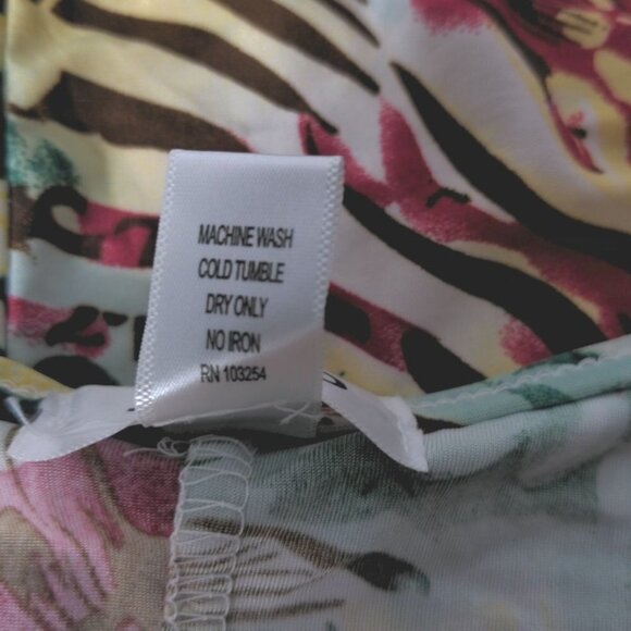 TNO Plus Size 2X Multicolor Floral Draped Neck Blouse - Picture 5 of 5